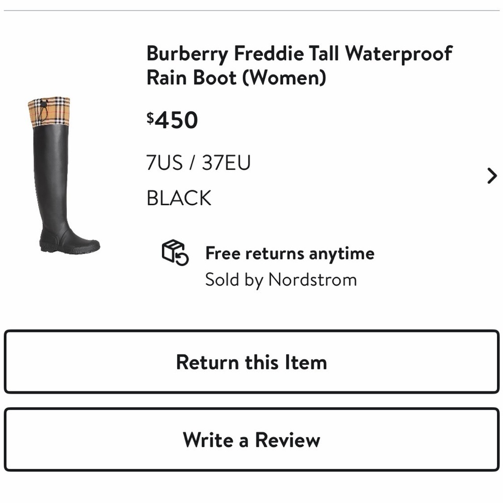 Burberry Black and Tan Over the Knee Boots